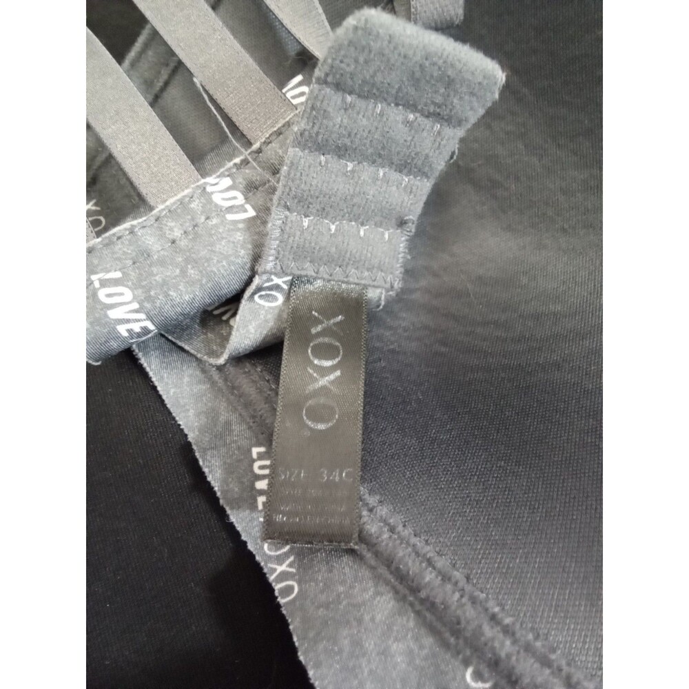 Xoxo Bra Gray White Lettering 34C - Picture 9 of 9
